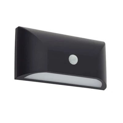 Image of Lindby LED outdoor wall light Siana, black, PC, sensor