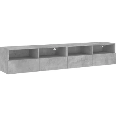 Image of vidaXL TV Wall Cabinets 2 pcs Concrete Grey 80x30x30 cm Engineered Wood