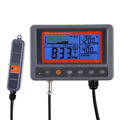 Image of Digital CO2 Carbon Dioxide IAQ Monitor Controller with Relay Function 45m Cable NDIR Sensing Probe for Green House Home, Office, Factory