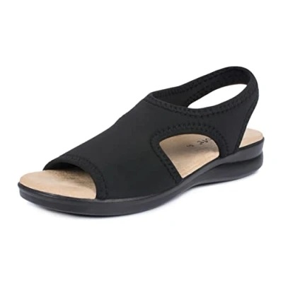 Image of Aerosoft ladies&#039; sandal stretch 05, light, all round (Black, uk_footwear_size_system, adult, women, numeric, medium, numeric_6)
