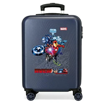 Image of Marvel Avengers Armour Up Blue Cabin Suitcase 38 x 55 20 cm Rigid ABS Combination Lock 34 Litre 2.6 kg 4 Double Wheels Hand Luggage