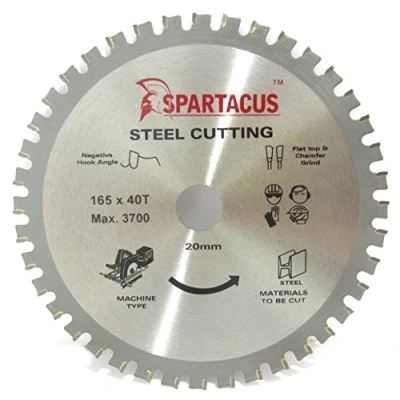 Image of Spartacus 165mm Diameter x 40 Teeth 20 Bore Metal Steel Cutting Circular Saw Blade