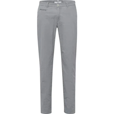 Image of BRAX Men&#039;s Style Fabio in hi Flex Pants, Silver, 33 W/32 L