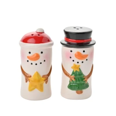 Image of The Seasonal Gift Co Santa Snowman &amp; Friends Christmas Salt Pepper Shakers Festive Xmas Gifting Homeware for Presents, Stocking Fillers Dining Winter Home Decor.