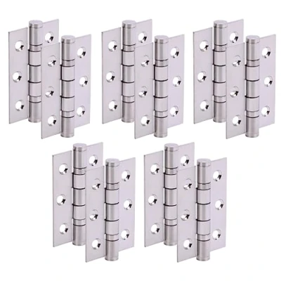 Image of HANDLEZONE® Door Hinges 5 Pairs 76mm / 3 inch Ball Bearing, with Screws Satin Stainless Steel