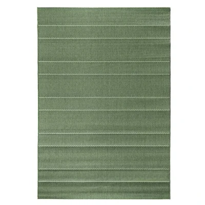 Image of Hanse Home Sunshine Indoor and Outdoor Rug Fürth 80 x 150 cm Flat Weave Weatherproof Modern Design for Balcony Patio Conservatory Kitchen Dining Room Bathroom Living Waterproof in Green