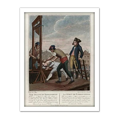 Image of Artery8 Execution Robespierre Guillotine French Revolution Artwork Framed Wall Art Print 18X24 Inch