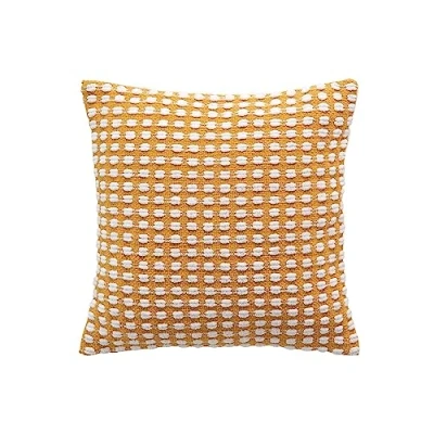 Image of Douceur d&#039;Intérieur, Greta Ochre Cushion Cover (40 x 40 cm) Cotton Thread Chenille