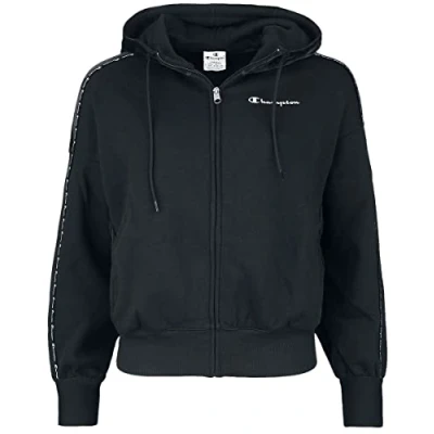 Image of Champion Women&#039;s Soft Velour Full Zip Hooded Sweatshirt, Black, S