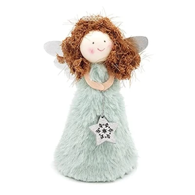 Image of Ixkbiced Christmas Tree Topper Plush Fairy Angel Treetop Figurine Ornament for