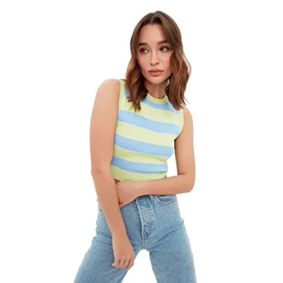 Image of Trendyol FeMan Slim fit Basic Crew Neck Knitwear Blouse Mint