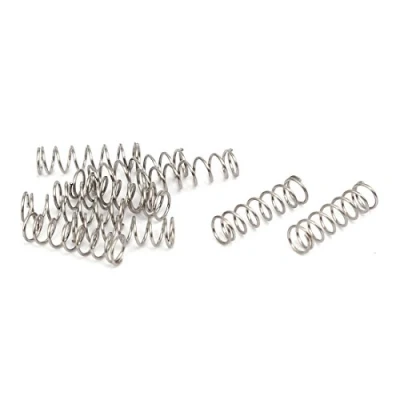 Image of sourcingmap Compression Spring,304 Stainless Steel,3mm OD,0.3mm Wire Size,10mm Free Length,Silver Tone,10Pcs