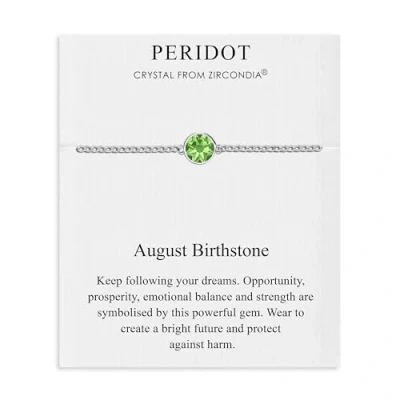 Image of Philip Jones August (Peridot) Birthstone Anklet Created with Zircondia® Crystals