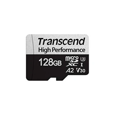 Image of Transcend TS128GUSD330S 128GB High Performance microSDXC 330S Memory Card, Class 10, U3, V30, A2, 100/85 MB/s black / grey
