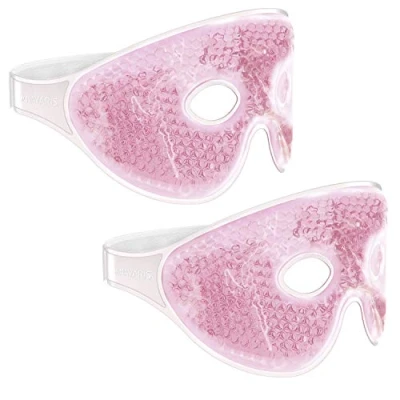 Image of Navaris Set of 2 Gel Eye Masks 2x Reusable for Hot/Cold Use Pink