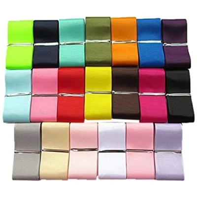 Image of Chenkou Craft Assorted of 20 Yards Grosgrain Ribbon Total Colors Mix Lots Bulk (1 1/2&quot;(38mm))