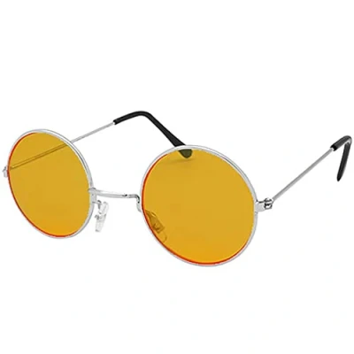 Image of Jokeshop Orange Round Lennon Glasses Ozzy Festival Sunglasses Hippy Hippie 70s 80s Fancy Dress