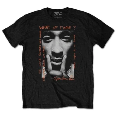 Image of Rock Off officially licensed products Tupac What of Fame T Shirt XL Black