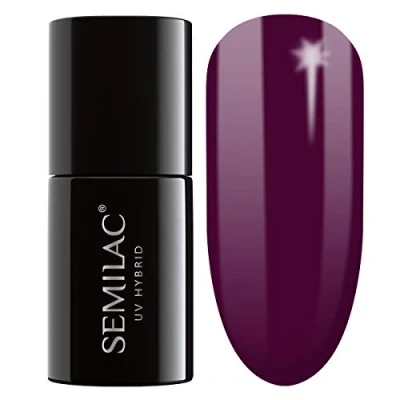 Image of SEMILAC Gel Nail Polish Long Lasting and Easy to Apply Perfect for Home Professional Manicure Pedicure 083 Burgundy Wine UV Polish, 7 ml.