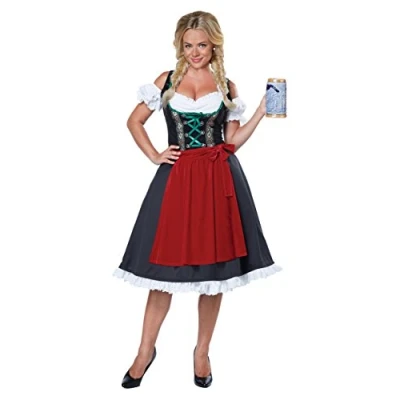 Image of California Costumes Women&#039;s Oktoberfest Fraulein Adult Sized Costume, Multi, XL