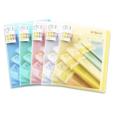 Image of M&amp;G A4 Presentation Display Book Project Folder, Storage Case Portfolio 800 Micron Random Colour Cover with 40 Pockets, 80 Sides (1 Piece, Pockets)