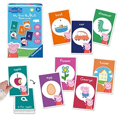 Image of Ravensburger Peppa Pig My First Flash Card Game for Kids Age 4 Years Up Ideal Early Learning, Object Recognition, Alphabet, Reading and Spelling