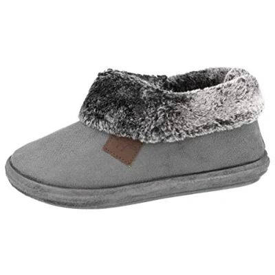 Image of Jo &amp; Joe Chiltern Women&#039;s Fur Lined Collar Slipper Boot UK6 EU39 US8 AU7 Charcoal