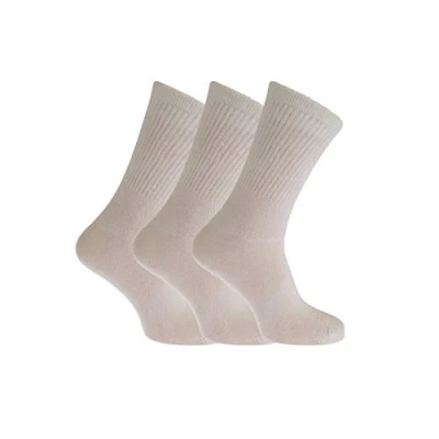 Image of Women&#039;s Extra Wide Comfort Fit Diabetic Travel Socks Gentle Grip Loose Top (3 Pair Pack) (White)
