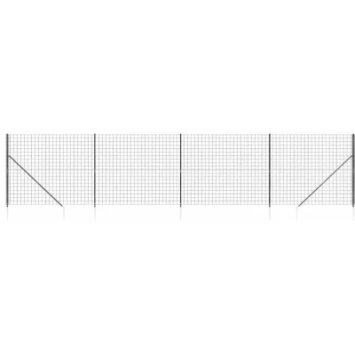 Image of vidaXL Wire Mesh Fence with Spike Anchors Anthracite 2.2x10 m