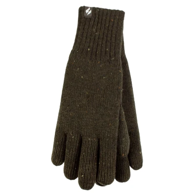 Image of Mens 1 Pair SOCKSHOP Heat Holders Ashton Gloves Khaki S/M