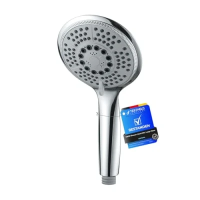 Image of GRIFEMA COMPLENTO G803 Round 120mm Big Hand Shower with Water Saving Funtion, Handheld Head 5 Spray Patterns, Chrome