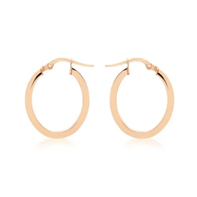 Image of Carissima Gold Women&#039;s 9 ct Rose 18 x 22 mm Oval Creole Earrings