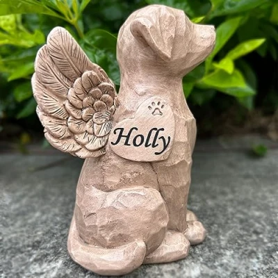 Image of WouND Personalized Dog Angel Memorial Figurine, Custom Pet Statue, Engrave Gifts, Losing A Sympathy Gift