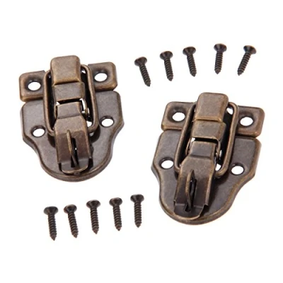 Image of Dophee 2Pcs 2.32&quot;x1.57&quot; Antique Bronze Retro Style Iron Toggle Fit Case Box Chest Trunk Latch Hasps