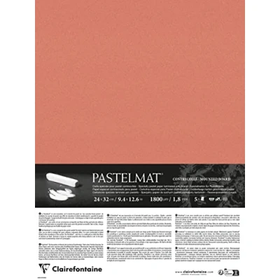 Image of Clairefontaine 796062C Laminated Paper Pastelmat 5 Sheets Special Card for Dry Pastels 24x32 cm 360g 1.8 mm Sanguine