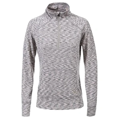 Image of Trespass Moxie, Cool Grey Marl, S, Longsleeved Active Top with Front Pouch Pocket for Women, Small,