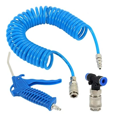 Image of Air Duster Gun, Lorry Trucks Cars Heavy Duty Blow Gun with 5 Metre Recoil Hose Compressor Cleaning Tool