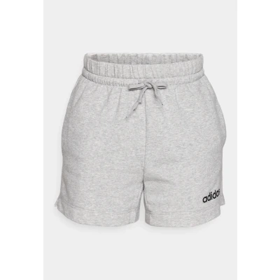 Image of adidas Women&#039;s Essentials Linear French Terry Shorts, Medium Grey Heather/Black, S