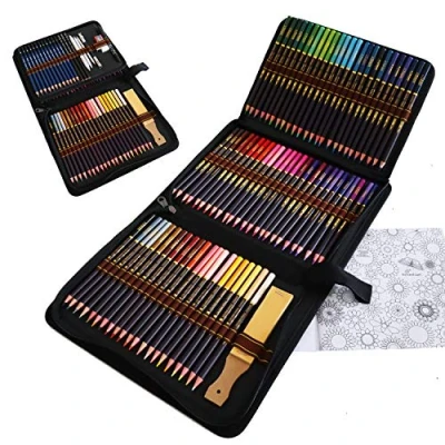 Image of Zeybe 96 Pieces Professional Colouring Pencils, Drawing Graphite Pencils and Accessories, Vibrant Coloured for Adults, Pro Artists Drawing, Sketching,