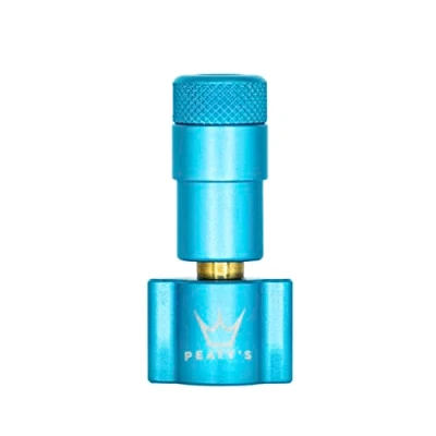 Image of Peaty&#039;s CO2 Tyre Inflator Head Only Unique Compact Straight Line Design for Maximum Airflow &amp; Rapid Inflation, Presta Valve Compatible Bike Tire Pump Mountain, Road Gravel Bikes Turquoise