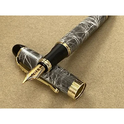 Image of Rhapsody Jinhao x450 Fountain Pen 0.5mm Medium Fine Nib Ink Pens (Grey Marble)