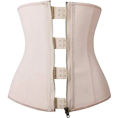 Image of YIANNA Waist Trainer Women Body Shaper Tummy Control Corset Shapewear Latex Underbust for Weight Loss Cincher Zipper Beige 2219 XL