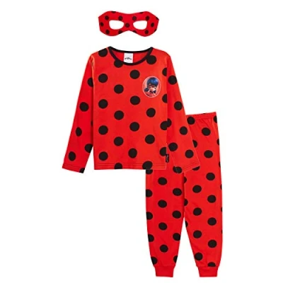 Image of Miraculous Girls Novelty Ladybug Dress Up Pyjamas with Mask 9 10 Years Red
