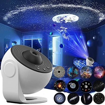 Image of Children&#039;s Starry Sky Projector, LED Planetarium, Star Galaxy Night Light with 12 Planet Discs, Projector Lamp, for Room, Party, Ceiling
