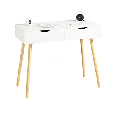 Image of SoBuy® FWT40 WN, Home Office Table Desk Computer Workstation 2 Drawers