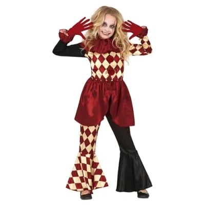 Image of FIESTAS GUIRCA Horror Clown Fancy Dress Costume for Girls 5 6 Years
