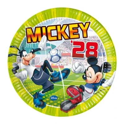 Image of Unique Party 71783 23cm Disney Mickey Mouse Football Plates, Pack of 8