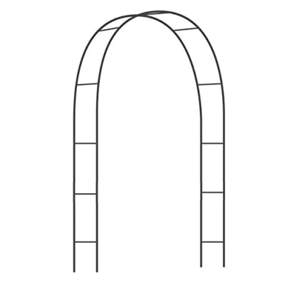 Image of Gardman Botanical Easy Garden Arch R07707 Arbor Pergola Archway with Sweeping Decorative Vine 14.5&quot; L x 55&quot; W 86.6&quot; H, Black