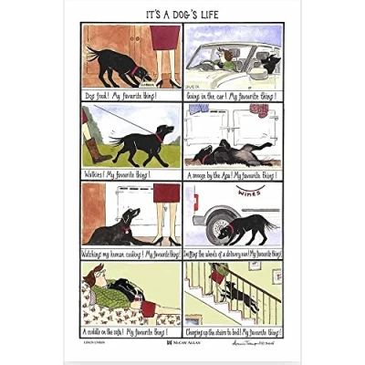 Image of Samuel Lamont It&#039;s a Dogs Life Cotton Tea Towel