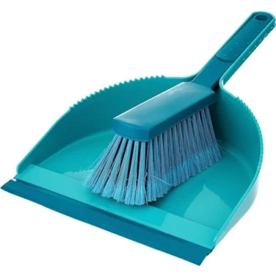 Image of Leifheit Classic Dust Pan and Brush Sweeping Set, Split Bristle Ends on Hand for Best Results,